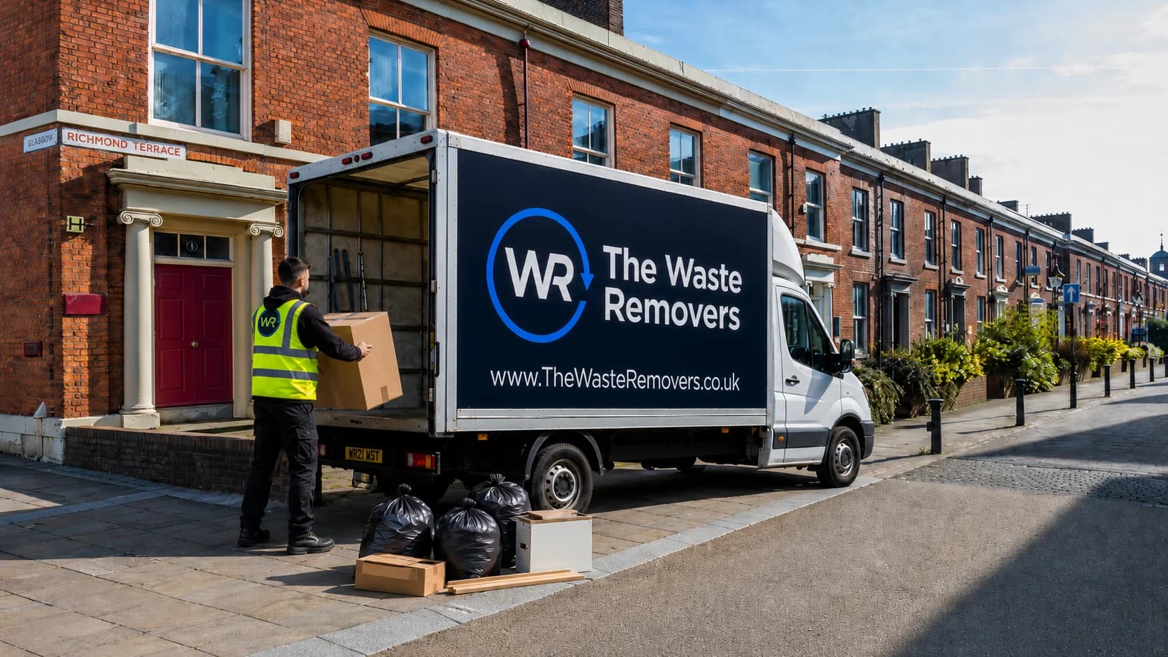 House Clearance in Blackburn - uniformed team with van