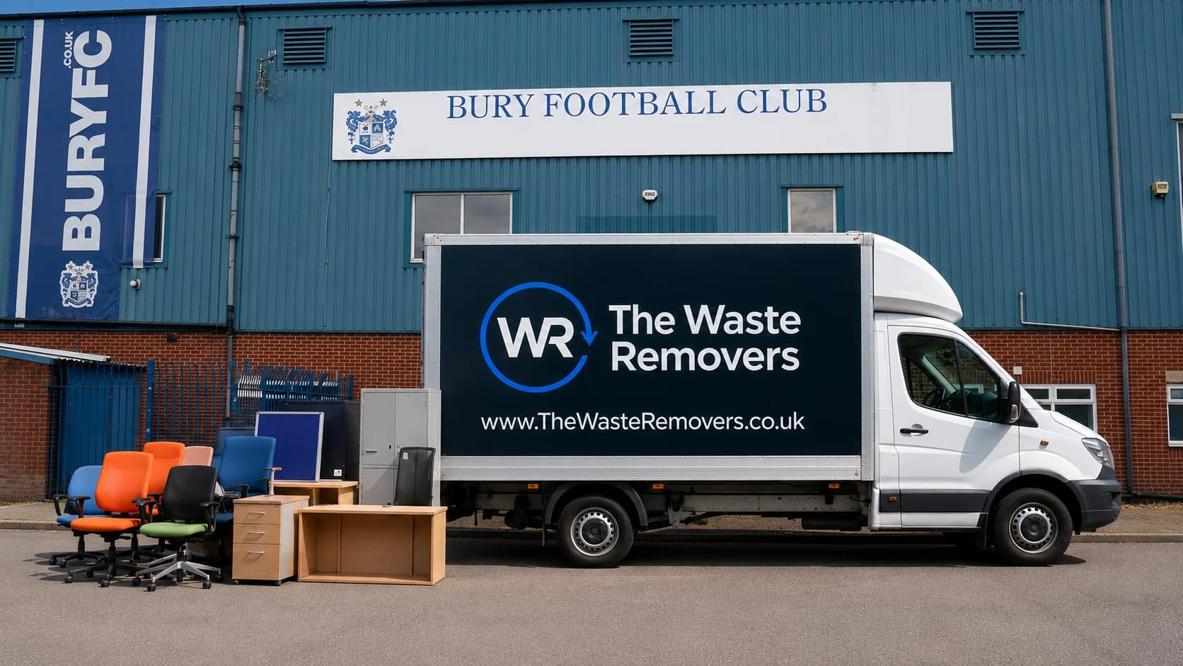 Office Clearance in Bury - uniformed team with van