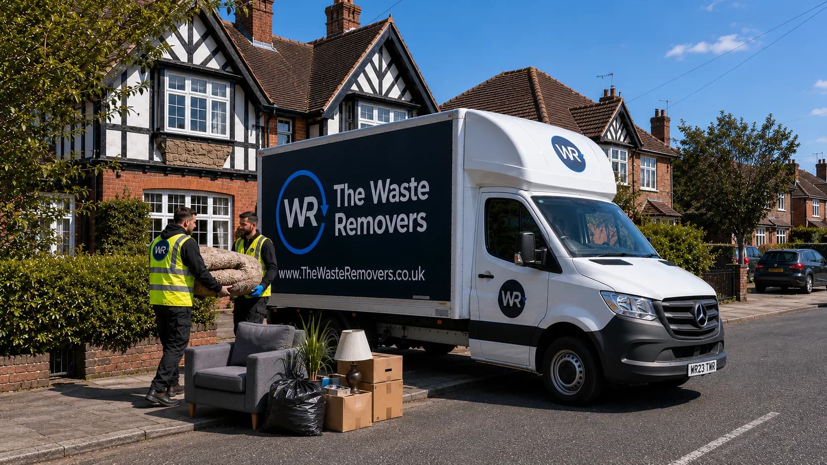House Clearance in Chester - uniformed team with van