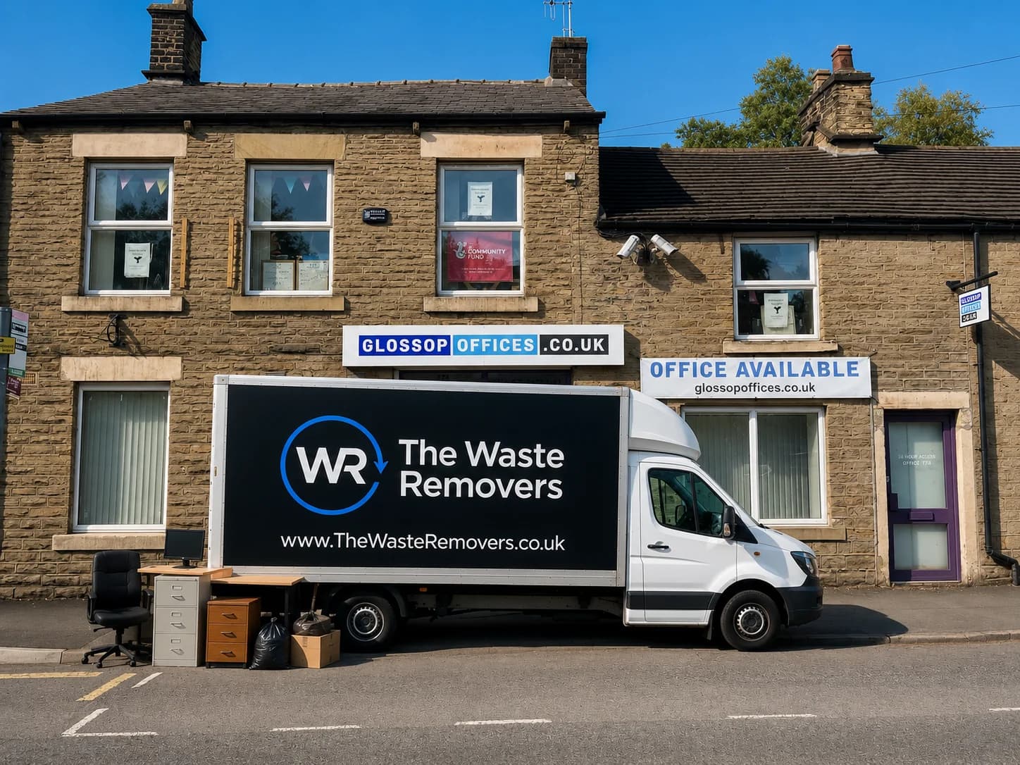 Office Clearance in High Peak - uniformed team with van