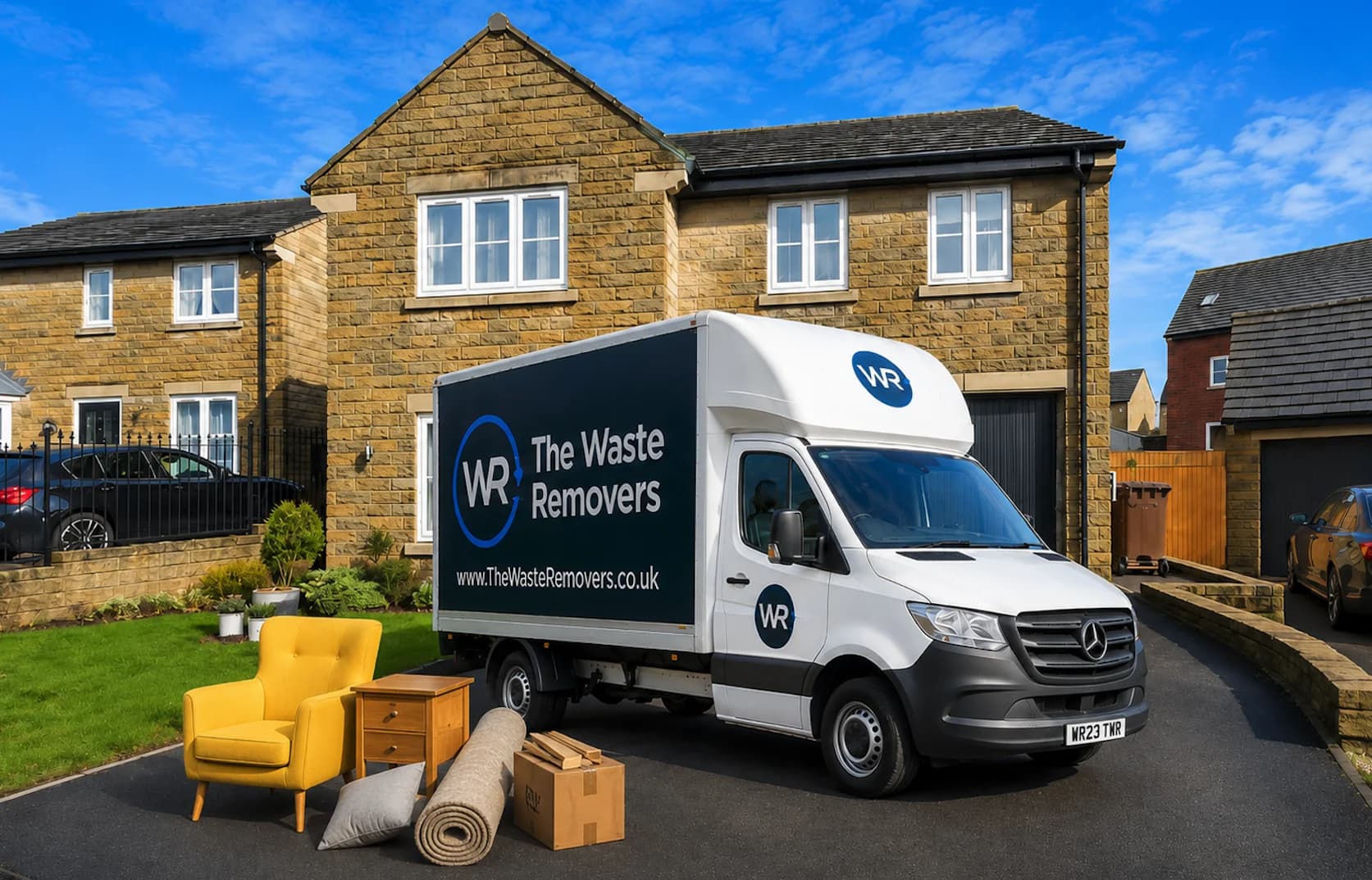 Rubbish Removal in High Peak - uniformed team with van