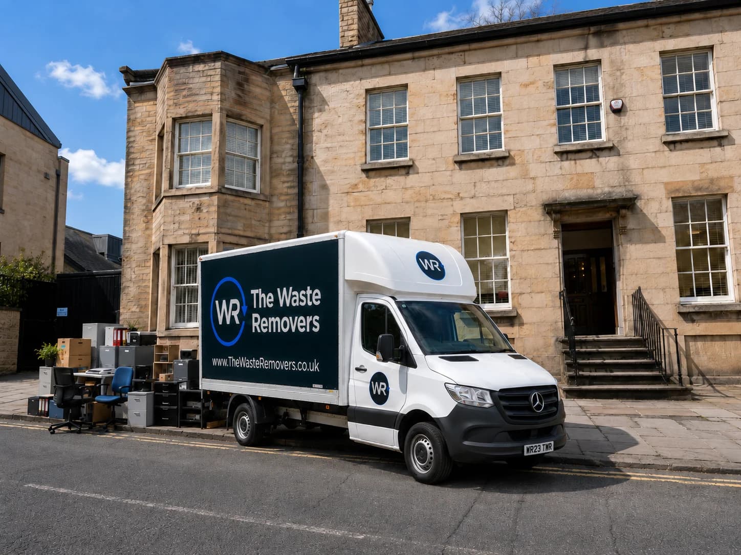 Office Clearance in Lancaster - uniformed team with van