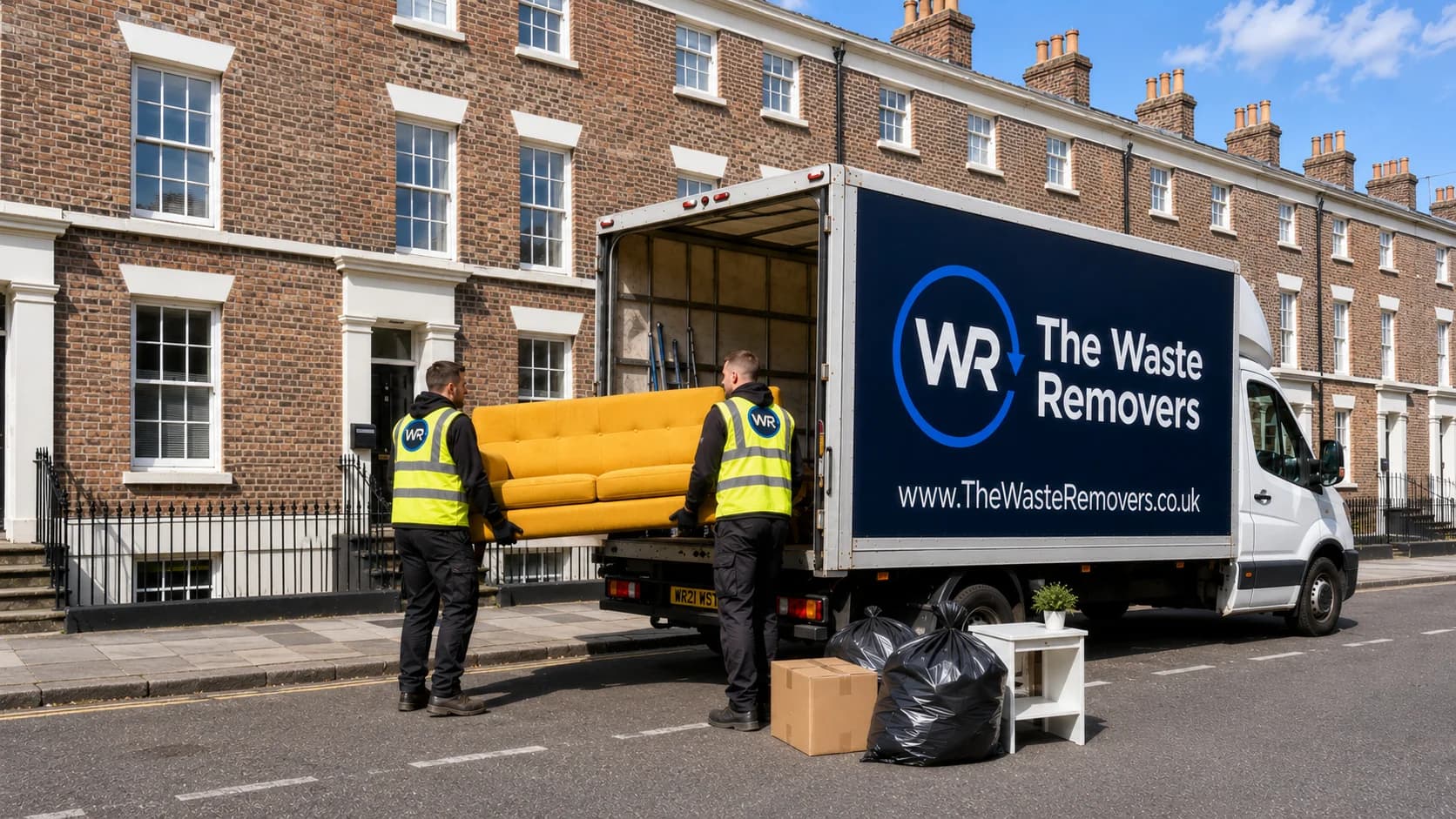 House Clearance in Liverpool - uniformed team with van