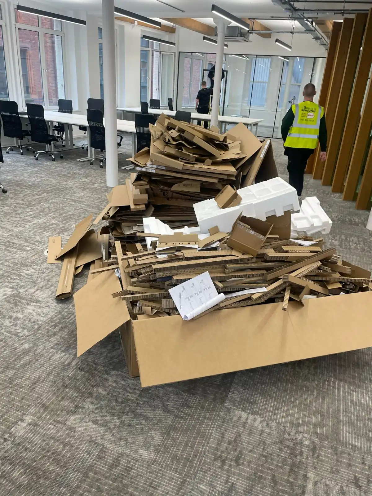 Office Clearance in Everton - uniformed team with van