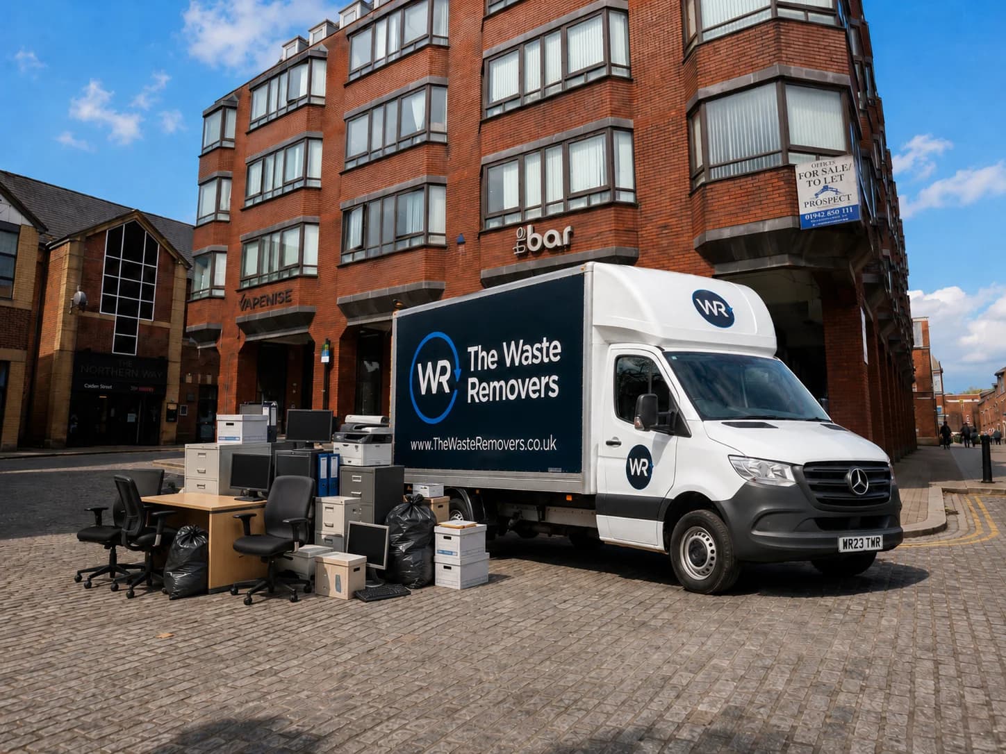 Office Clearance in Pendle - uniformed team with van
