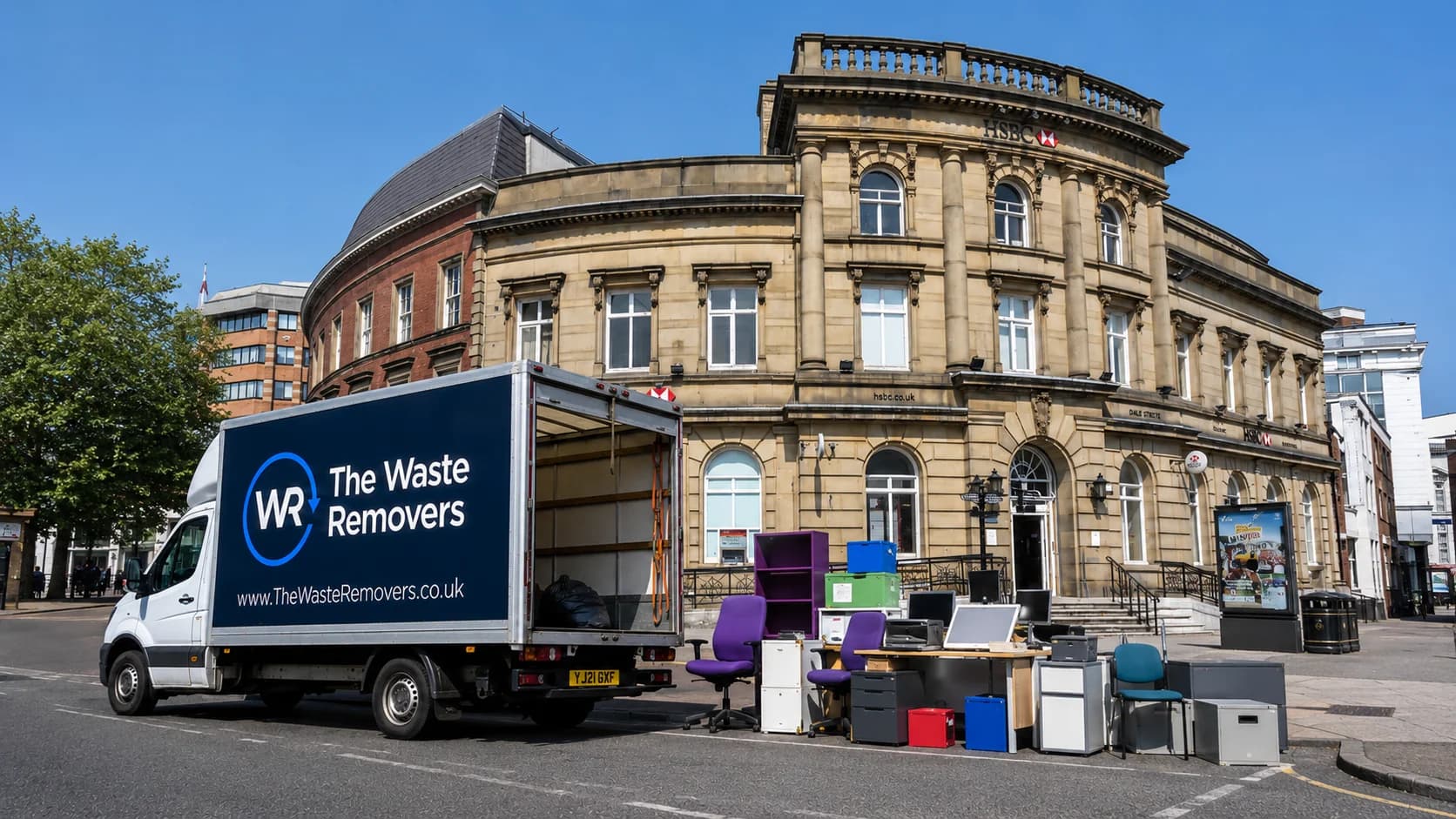 Office Clearance in Rochdale - uniformed team with van