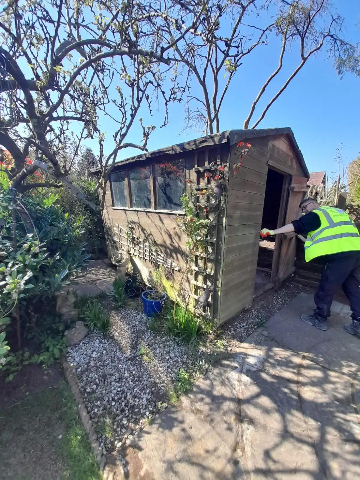 Shed Removal in High Peak - uniformed team with van