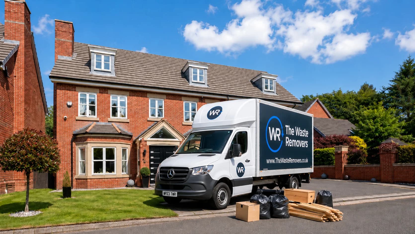 House Clearance in Wigan - uniformed team with van