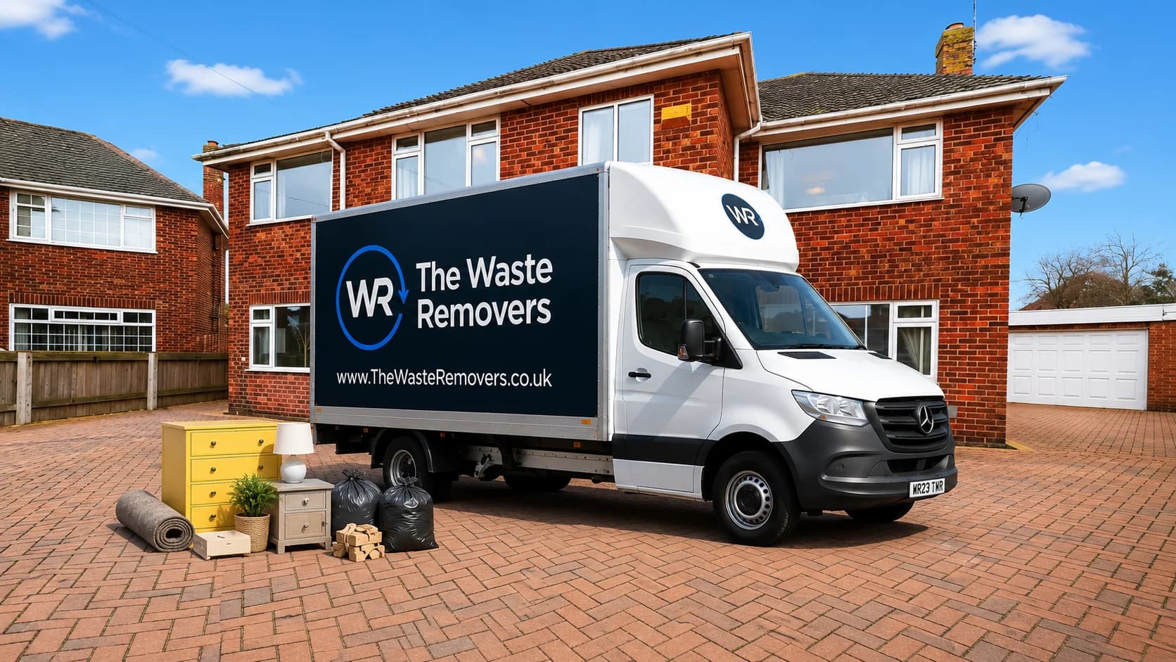 Uniformed team loading waste into van in the North West
