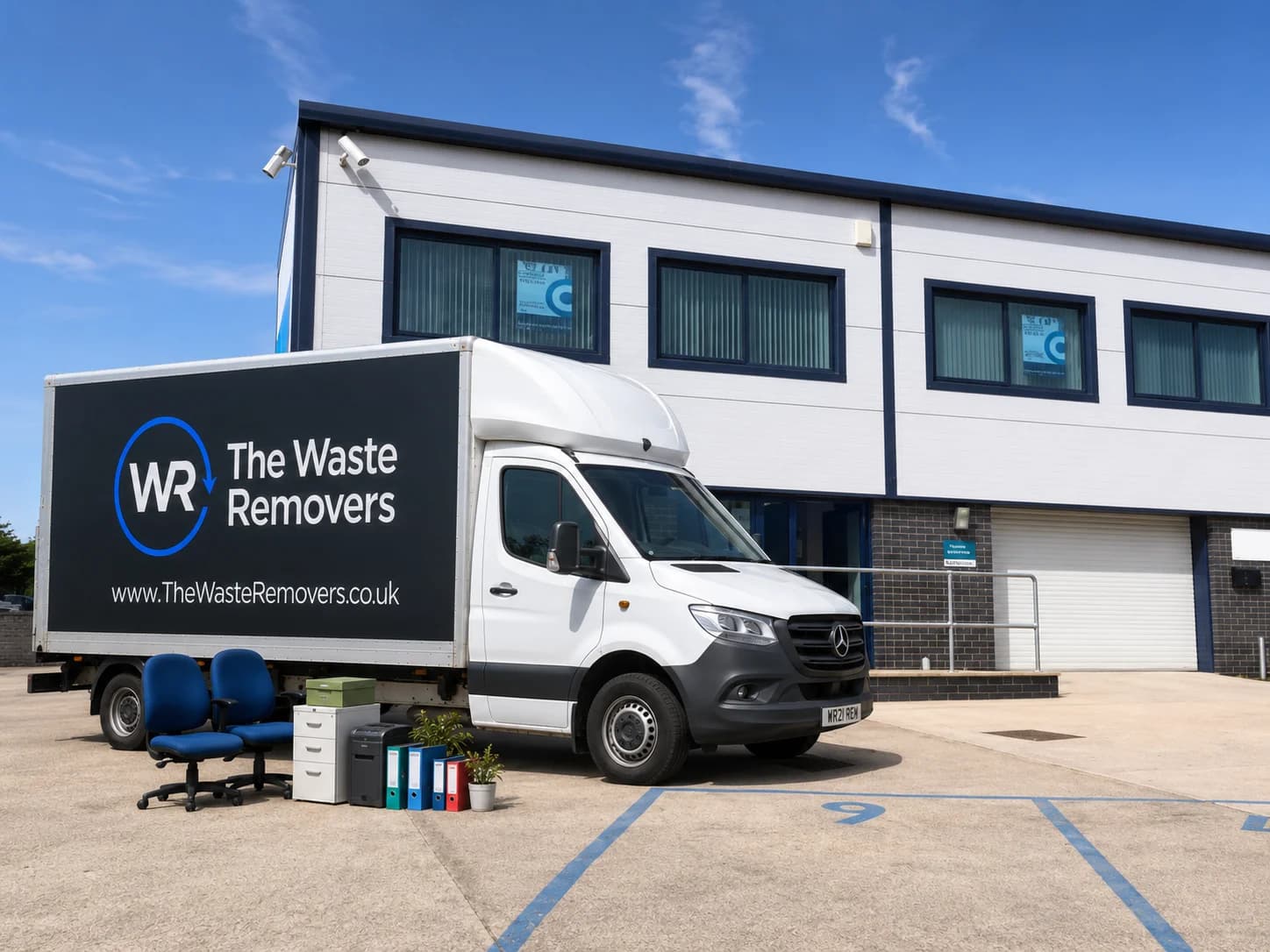 Office Clearance in Wyre - uniformed team with van