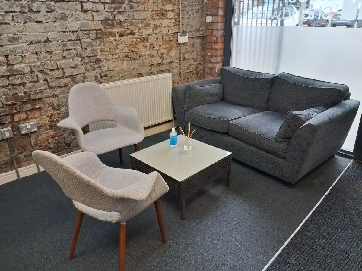 Sofa ready for removal from a property