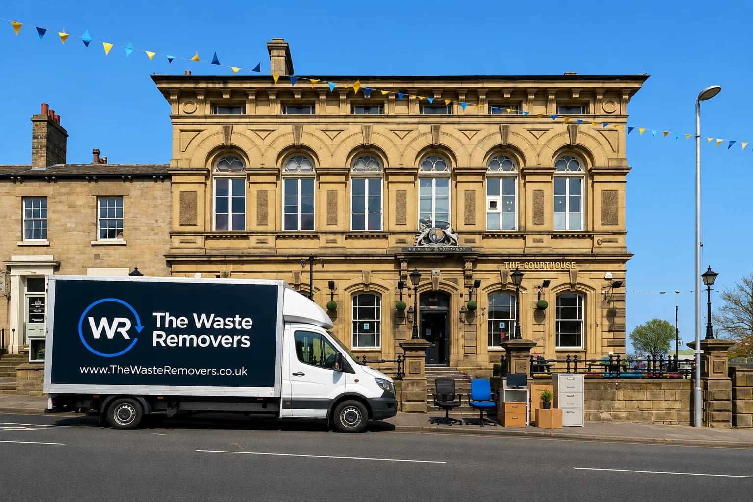 Office Clearance in Barnsley - uniformed team with van
