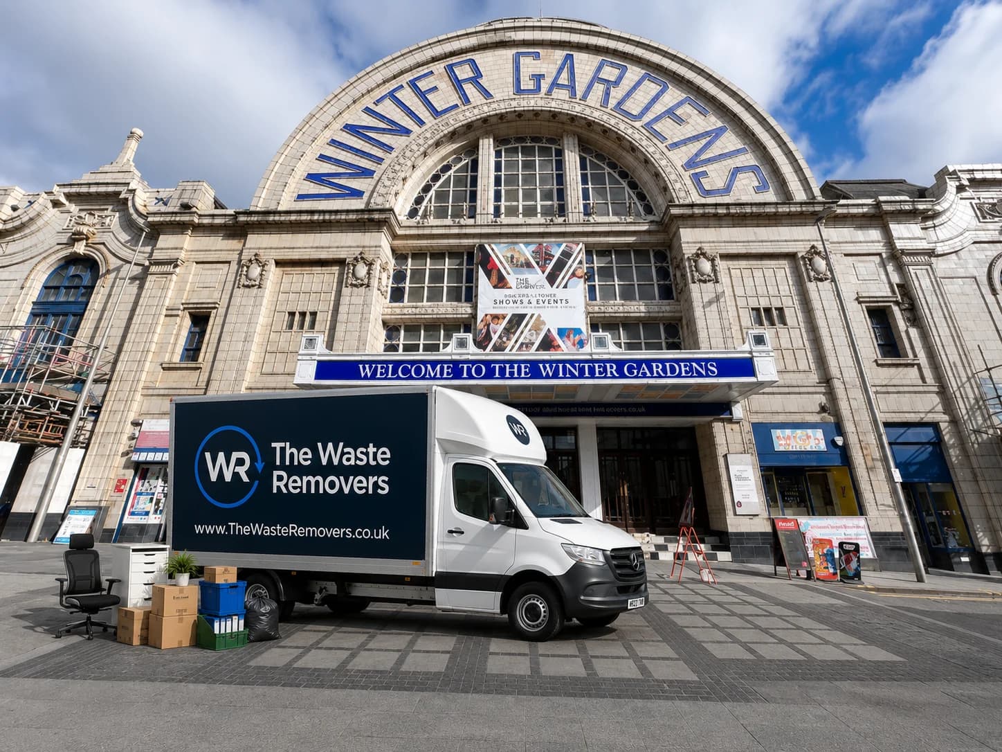 Office Clearance in Blackpool - uniformed team with van