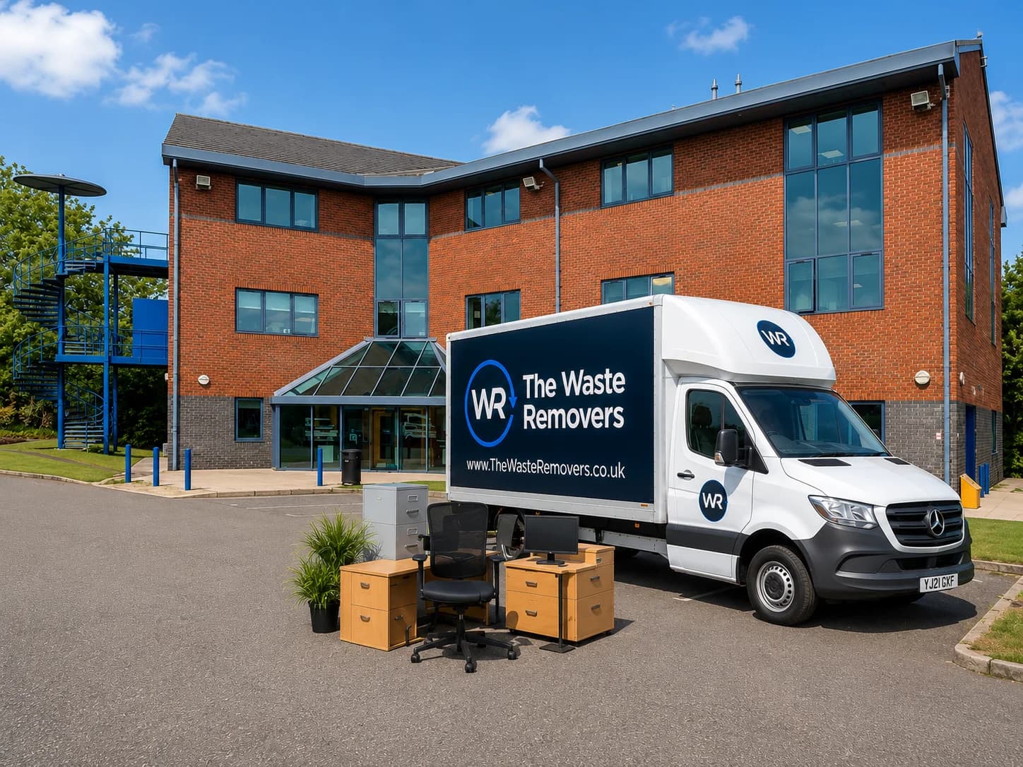 Office Clearance in Bolton - uniformed team with van