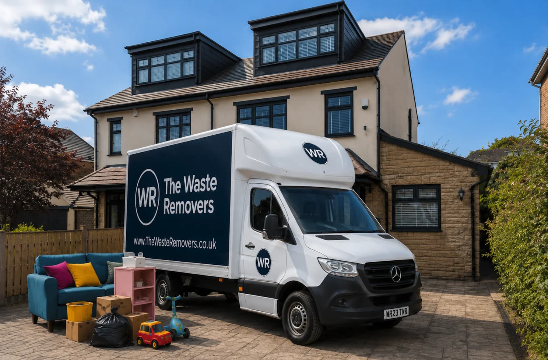 Rubbish Removal in Bradford - uniformed team with van