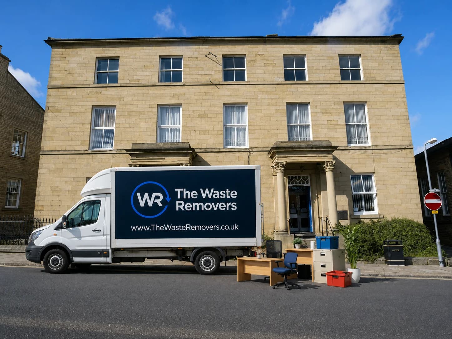 Office Clearance in Calderdale - uniformed team with van