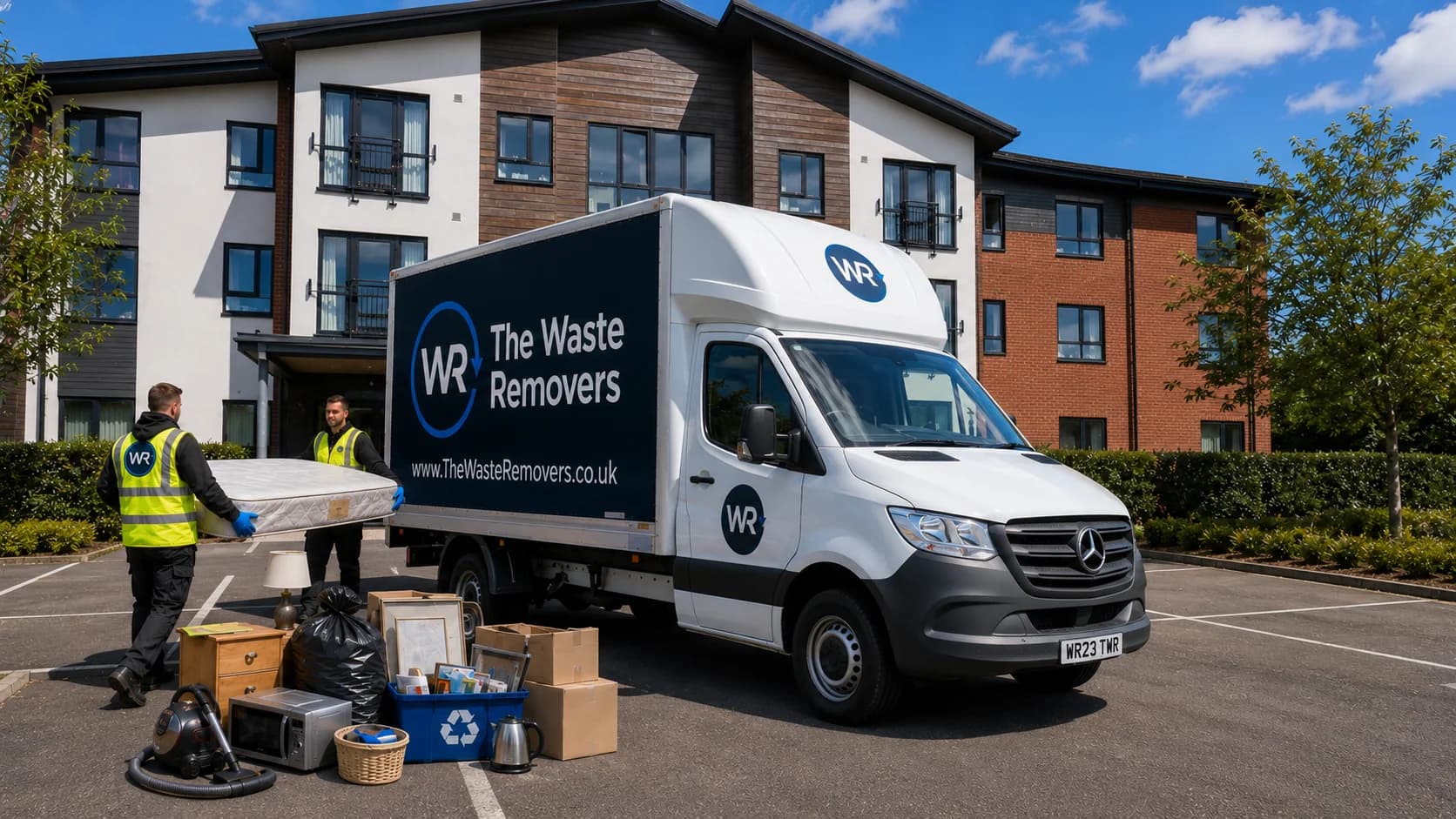 House Clearance in Cheshire West - uniformed team with van