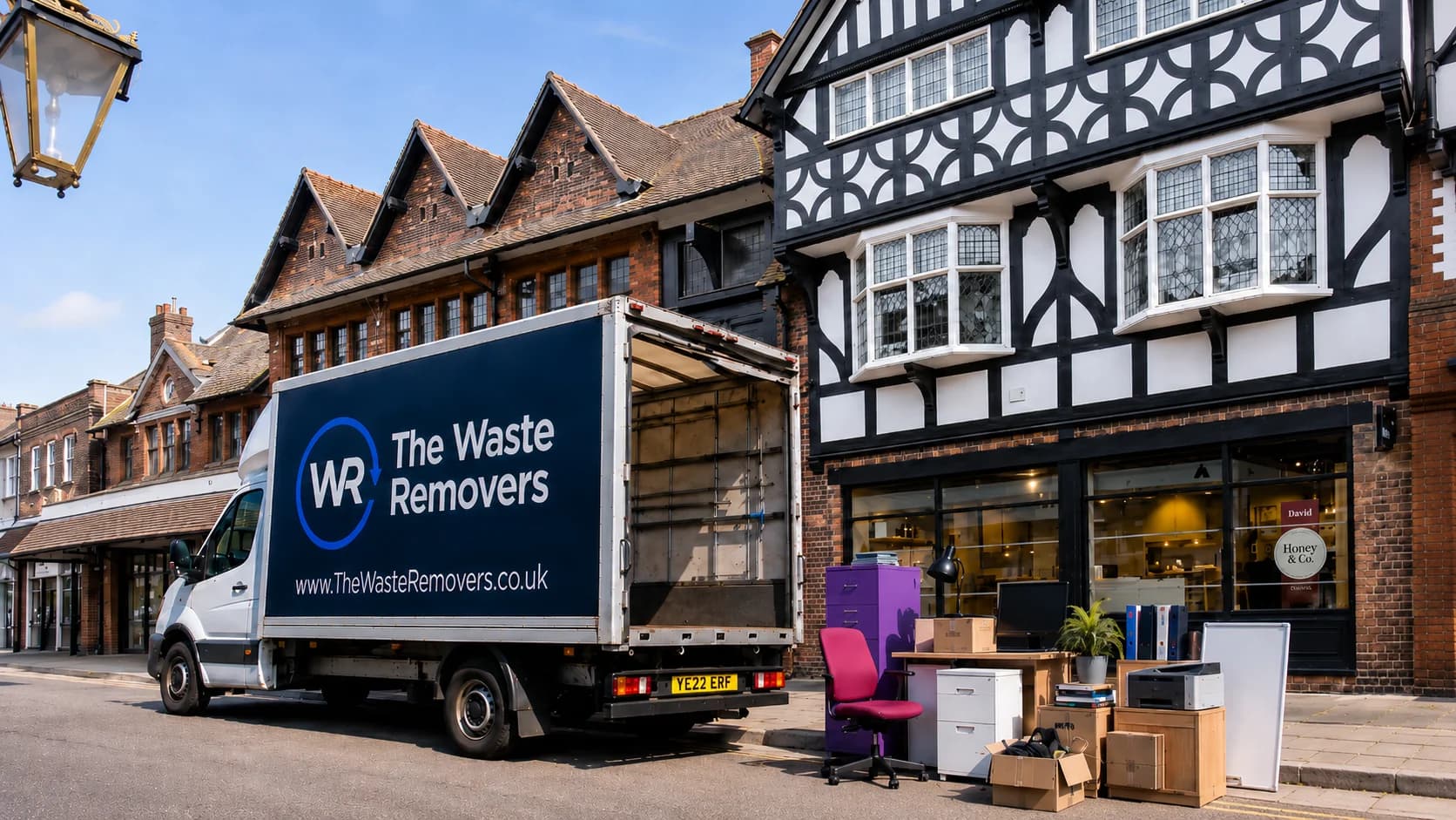 Office Clearance in Cheshire West - uniformed team with van
