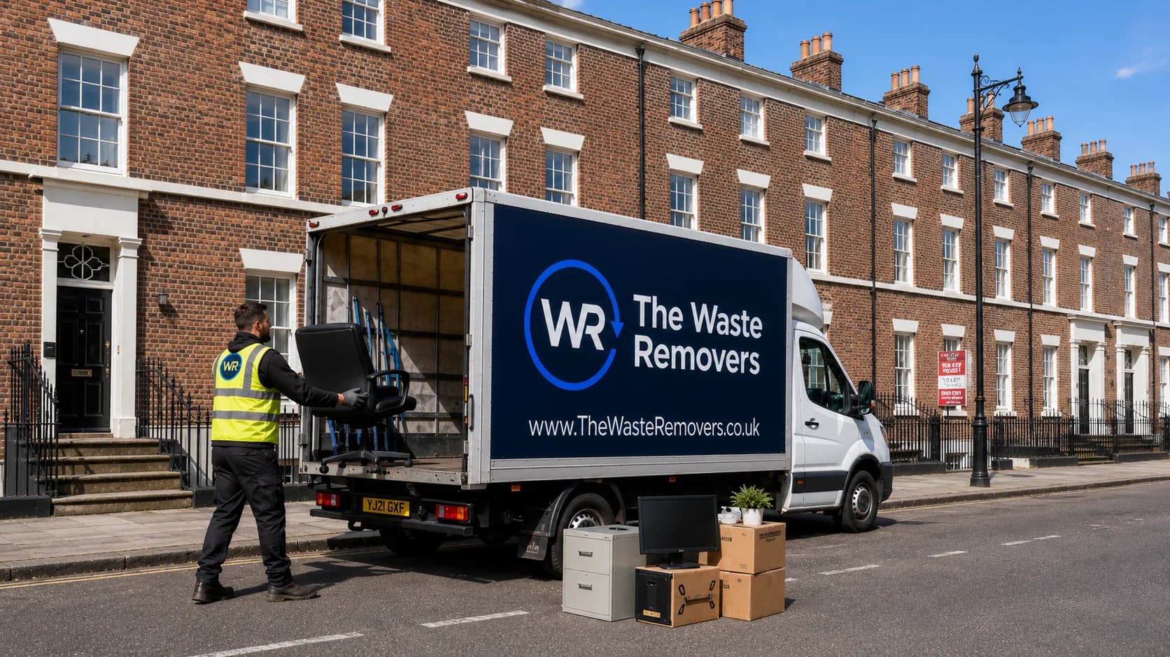 Office Clearance in Chester - uniformed team with van