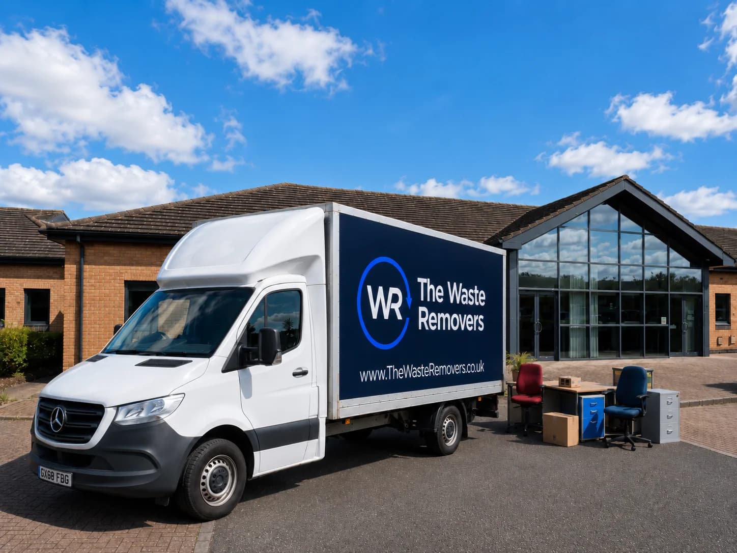 Office Clearance in Doncaster - uniformed team with van