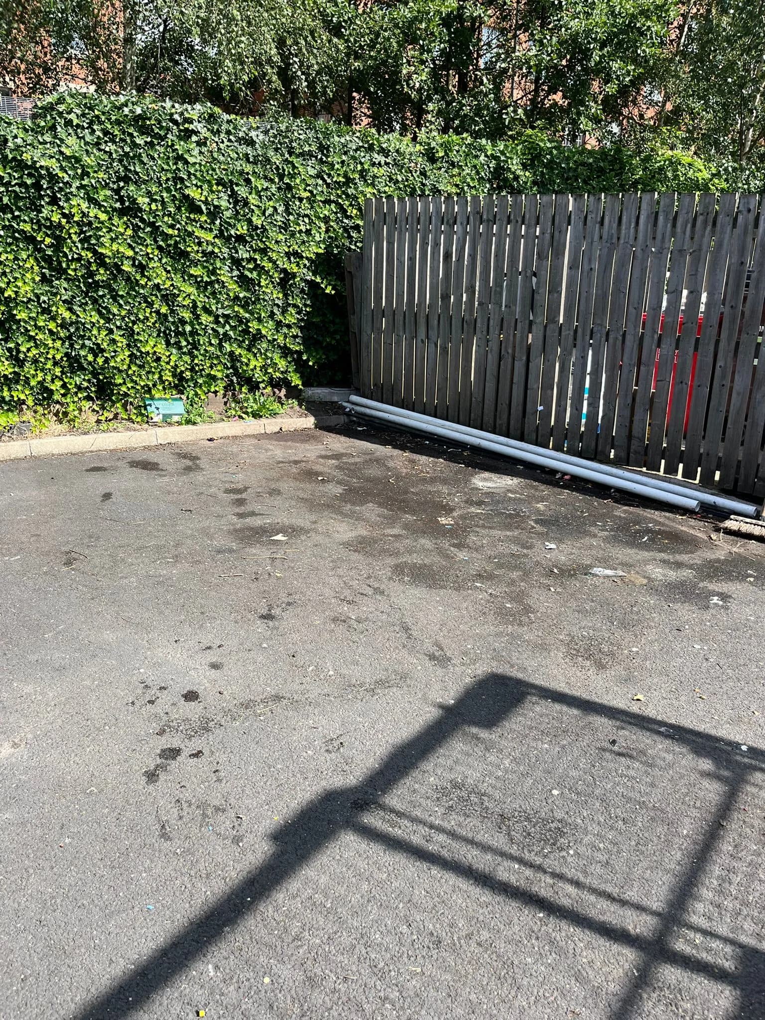 After Fly-Tipping Clearance - completed clearance showing clean space