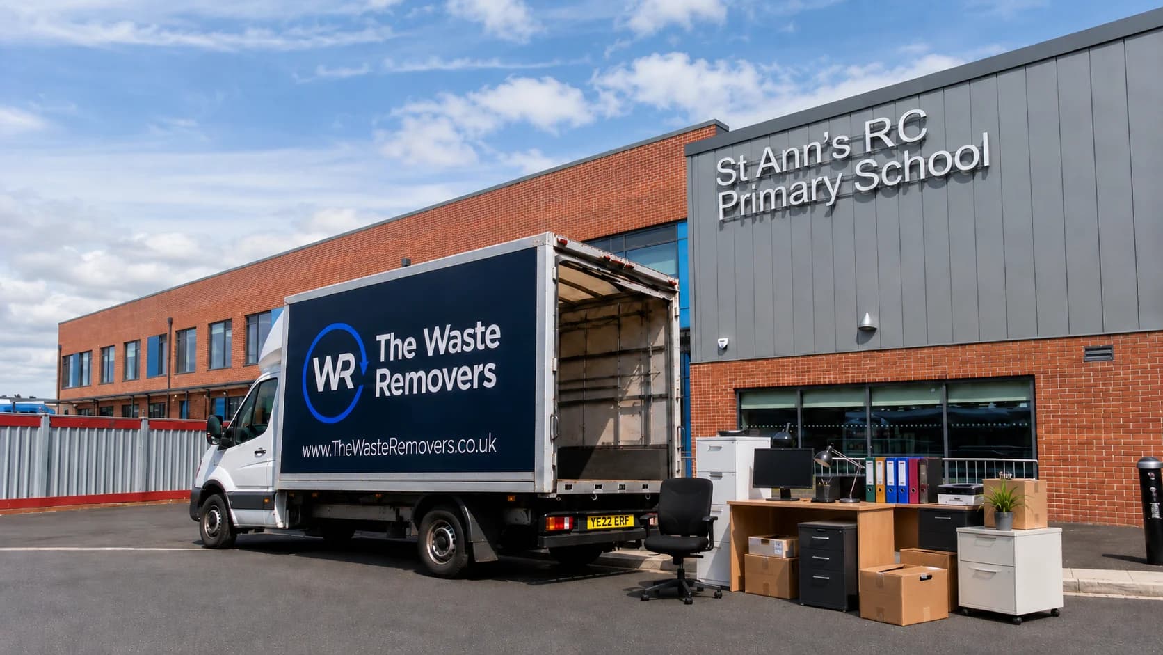 Office Clearance in Fylde - uniformed team with van