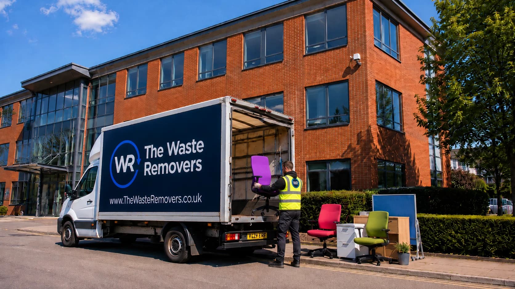 Office Clearance in Halton - uniformed team with van