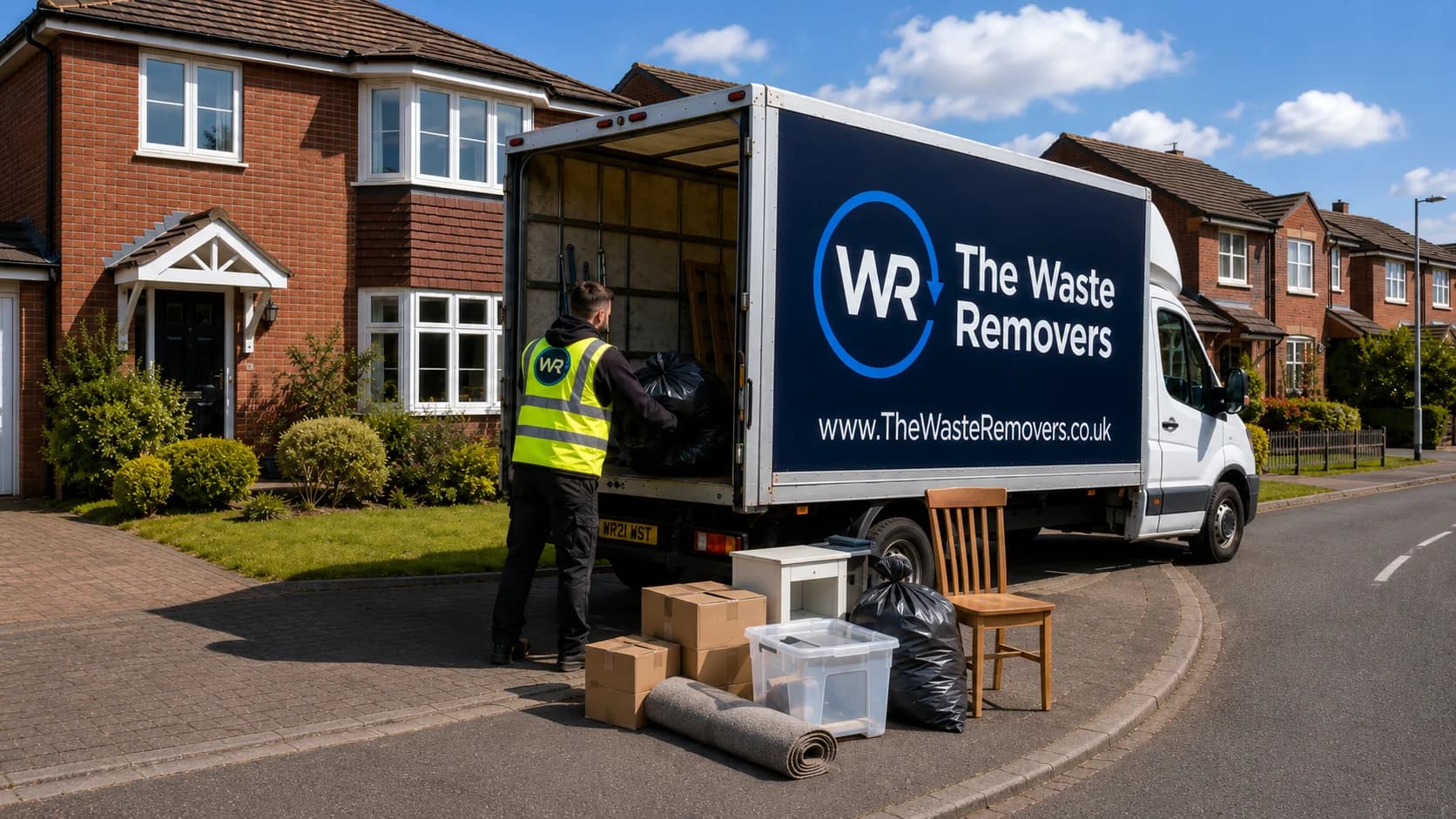 Rubbish Removal in Halton - uniformed team with van