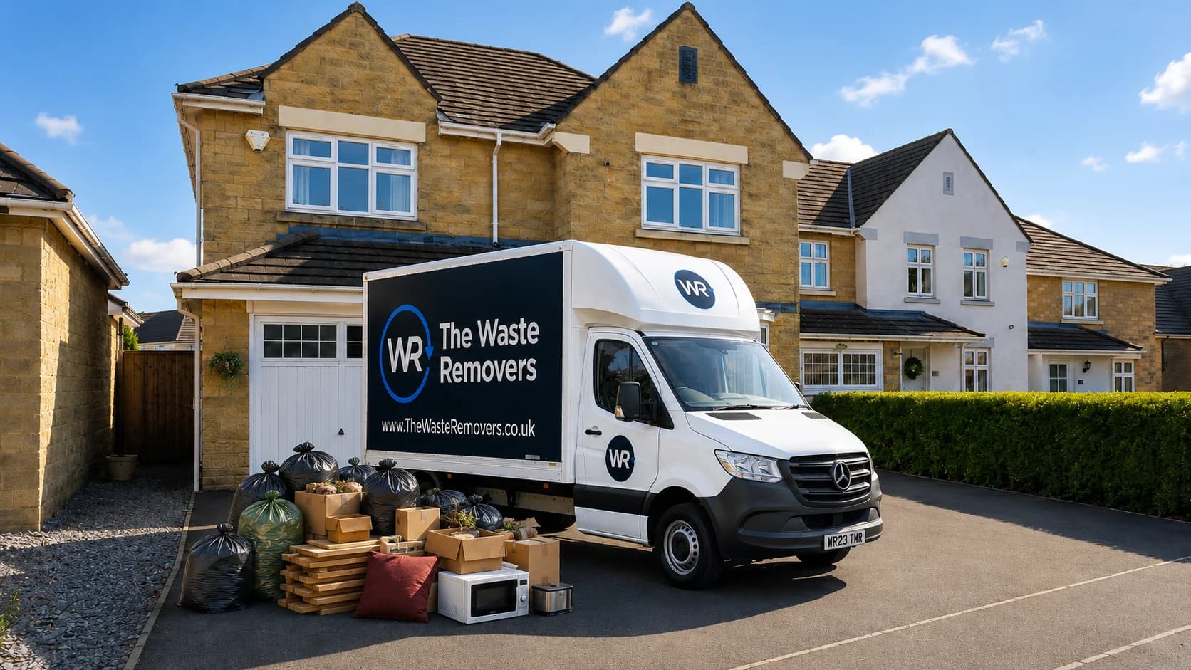 House Clearance in Hyndburn - uniformed team with van