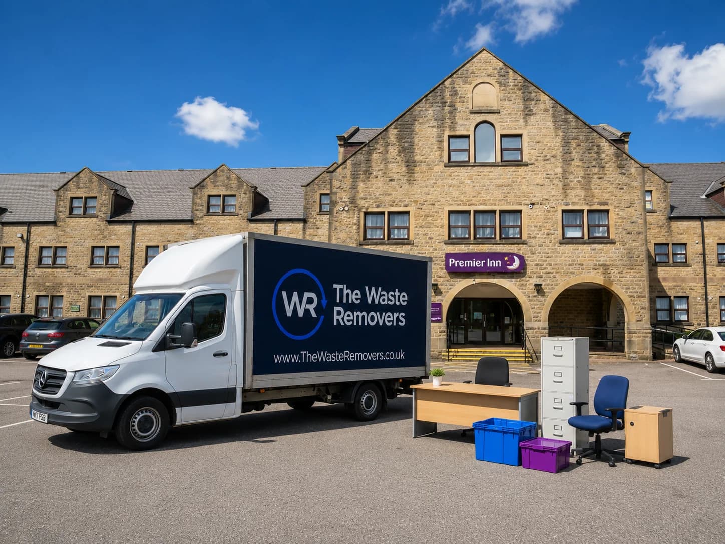 Office Clearance in Kirklees - uniformed team with van