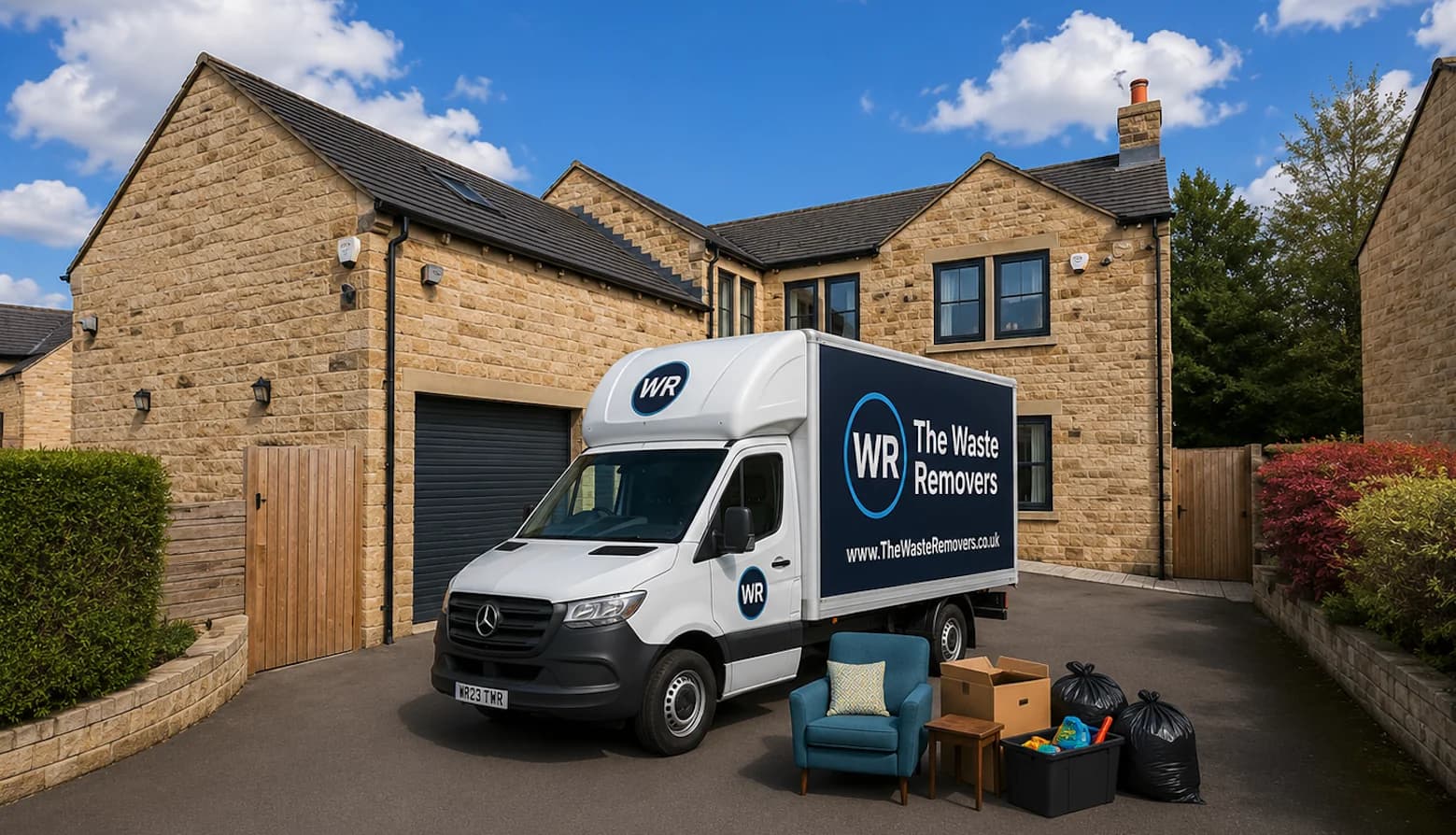 Rubbish Removal in Kirklees - uniformed team with van