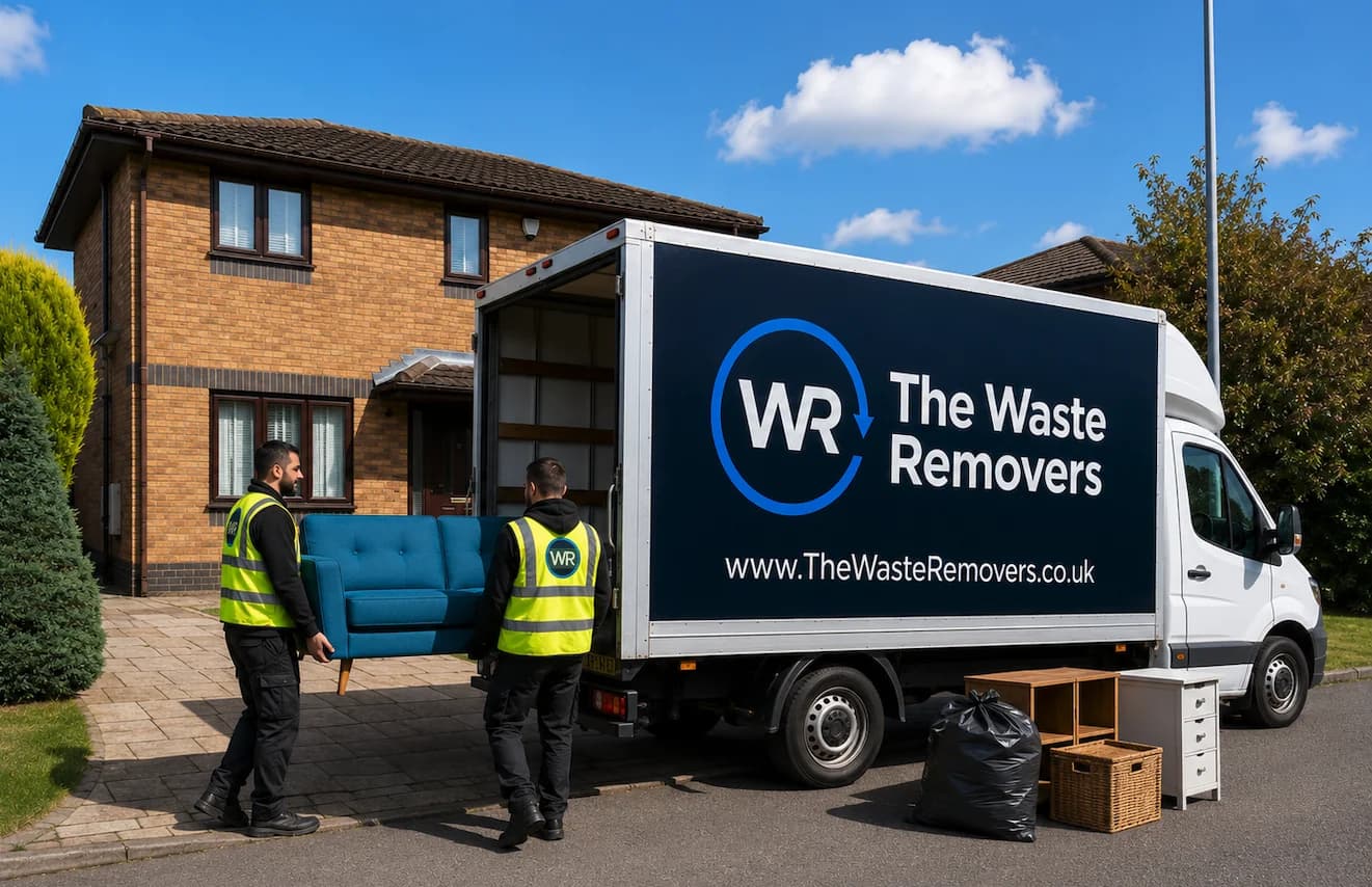 Rubbish Removal in Knowsley - uniformed team with van