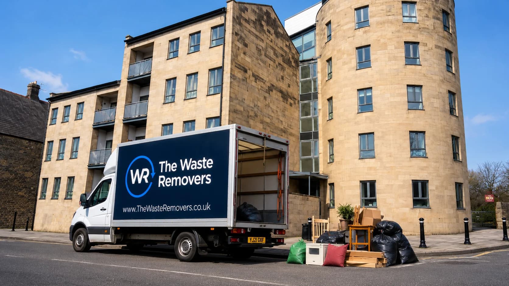 Rubbish Removal in Lancaster - uniformed team with van