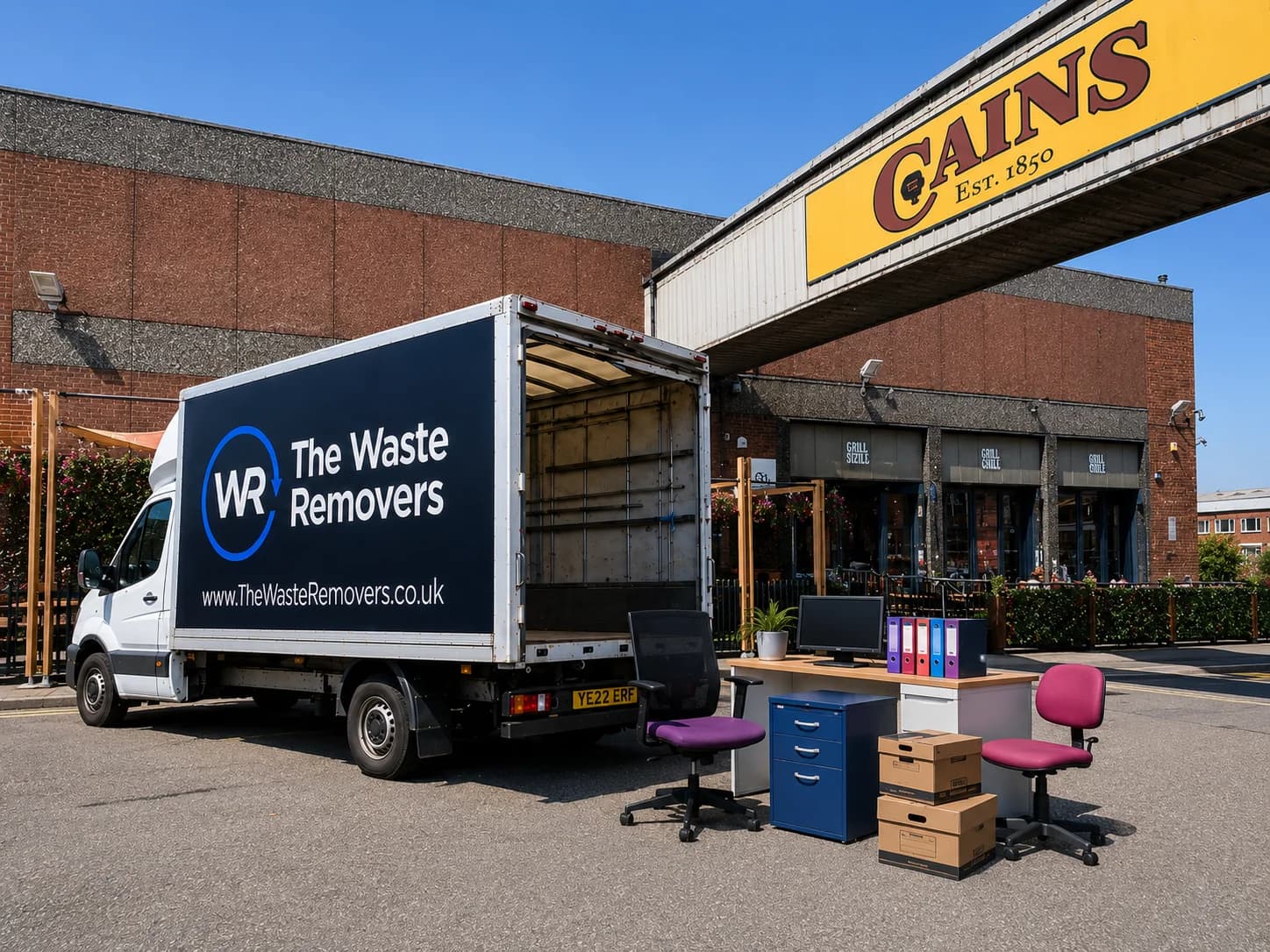 Office Clearance in Liverpool - uniformed team with van