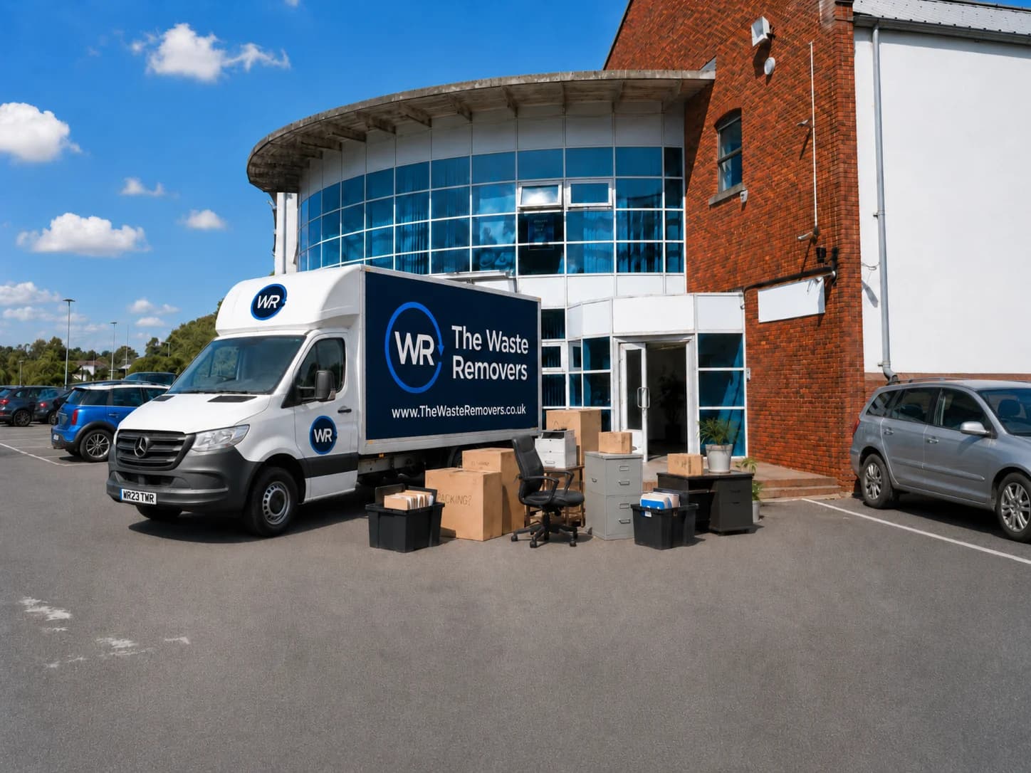 Office Clearance in Preston - uniformed team with van