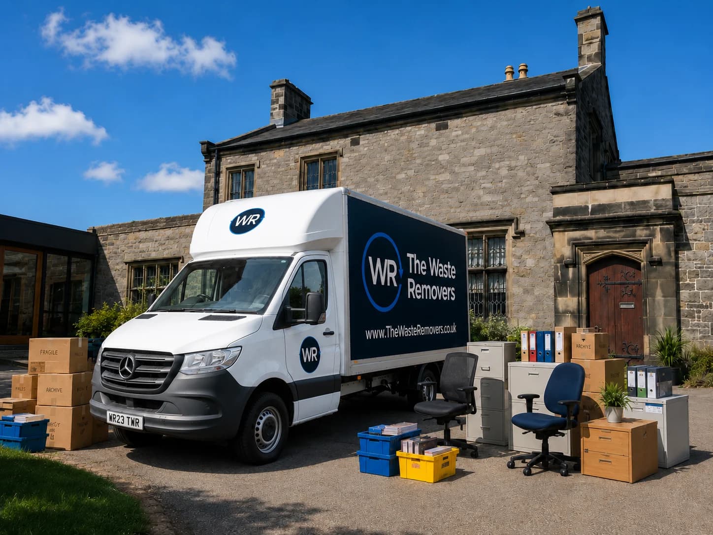 Office Clearance in Ribble Valley - uniformed team with van