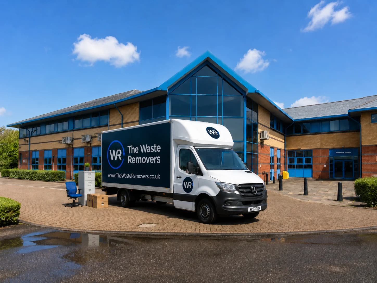 Office Clearance in Rotherham - uniformed team with van