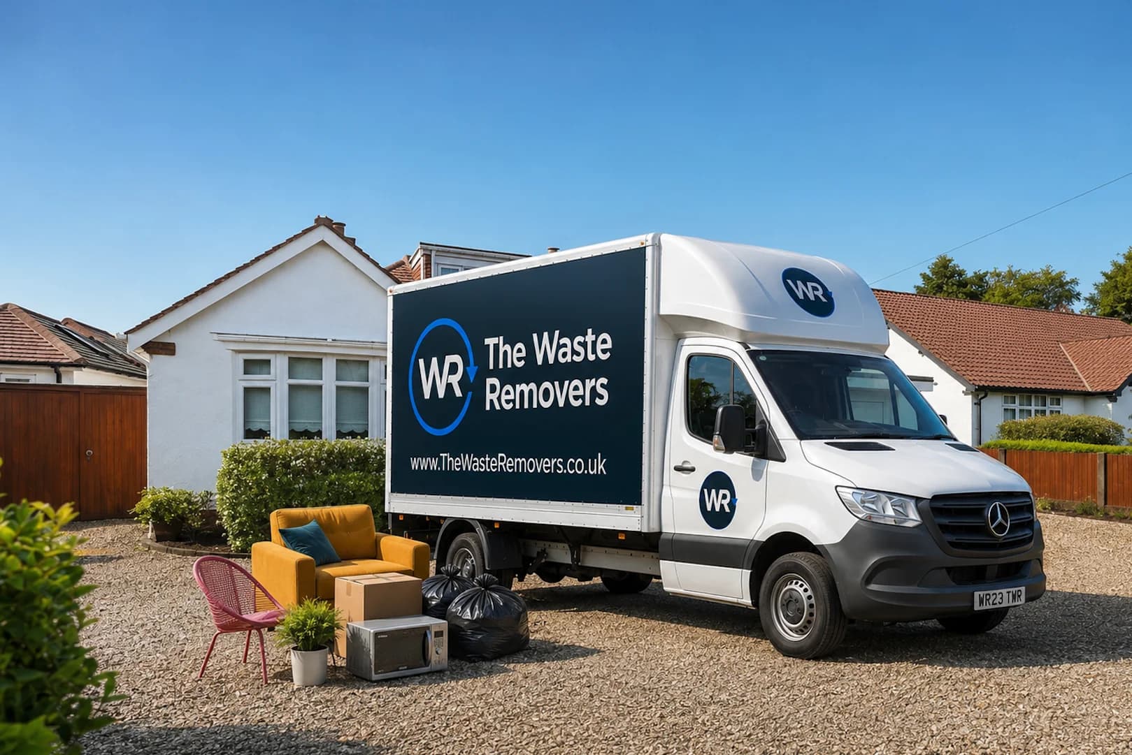 House Clearance in Sefton - uniformed team with van