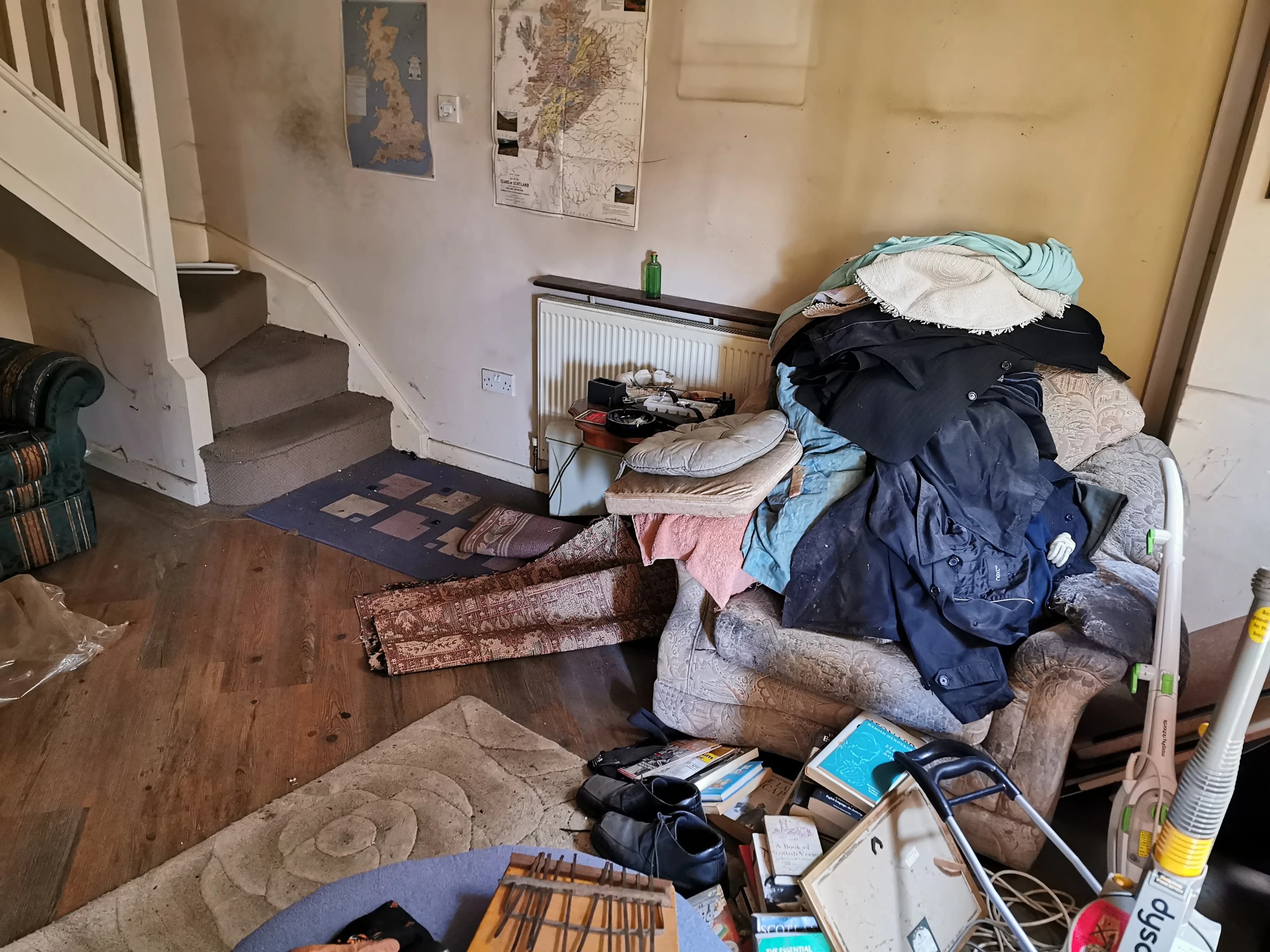 Before Sensitive House Clearance - property clearance in progress