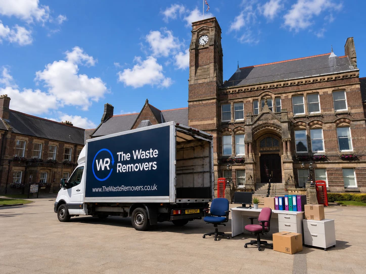 Office Clearance in St Helens - uniformed team with van