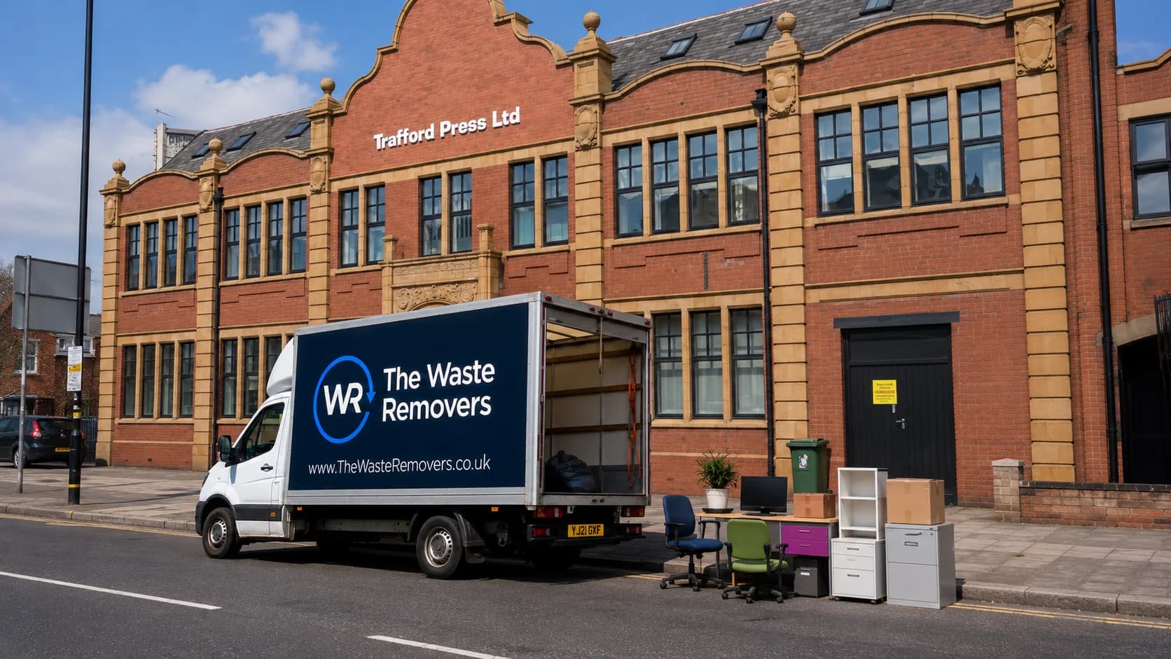 Office Clearance in Trafford - uniformed team with van
