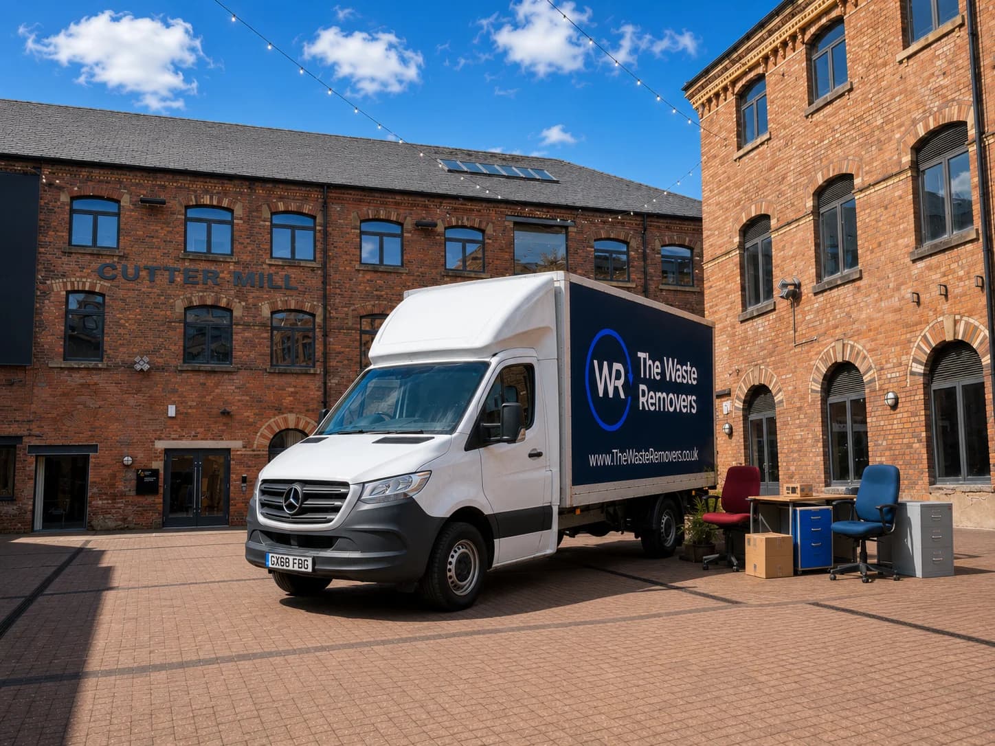 Office Clearance in Wakefield - uniformed team with van