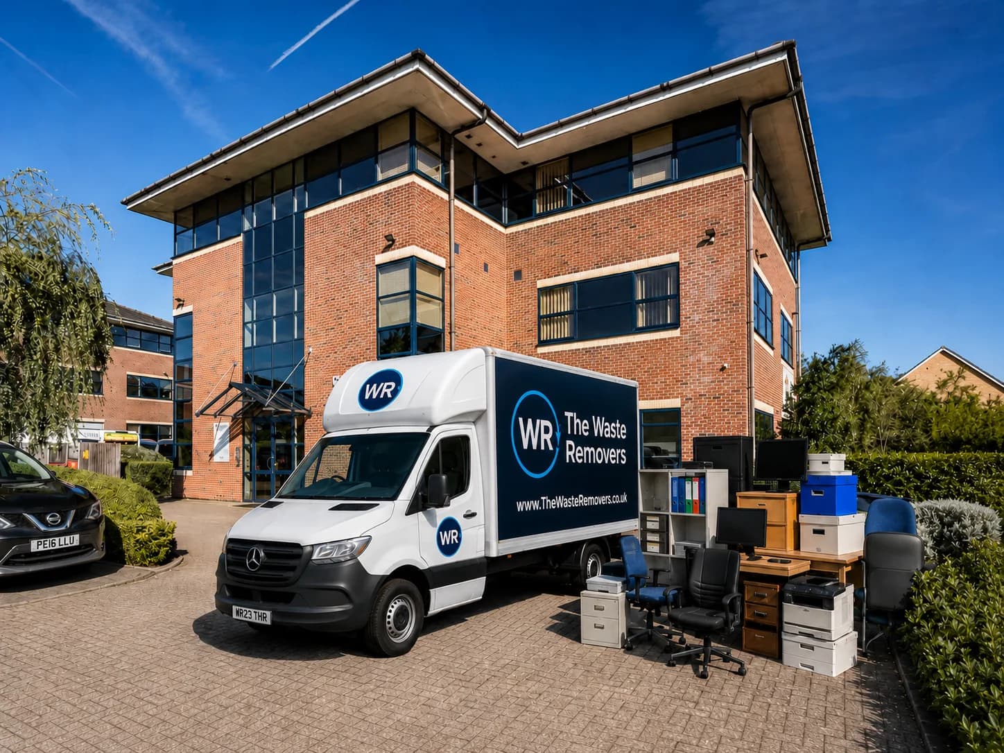 Office Clearance in Wigan - uniformed team with van