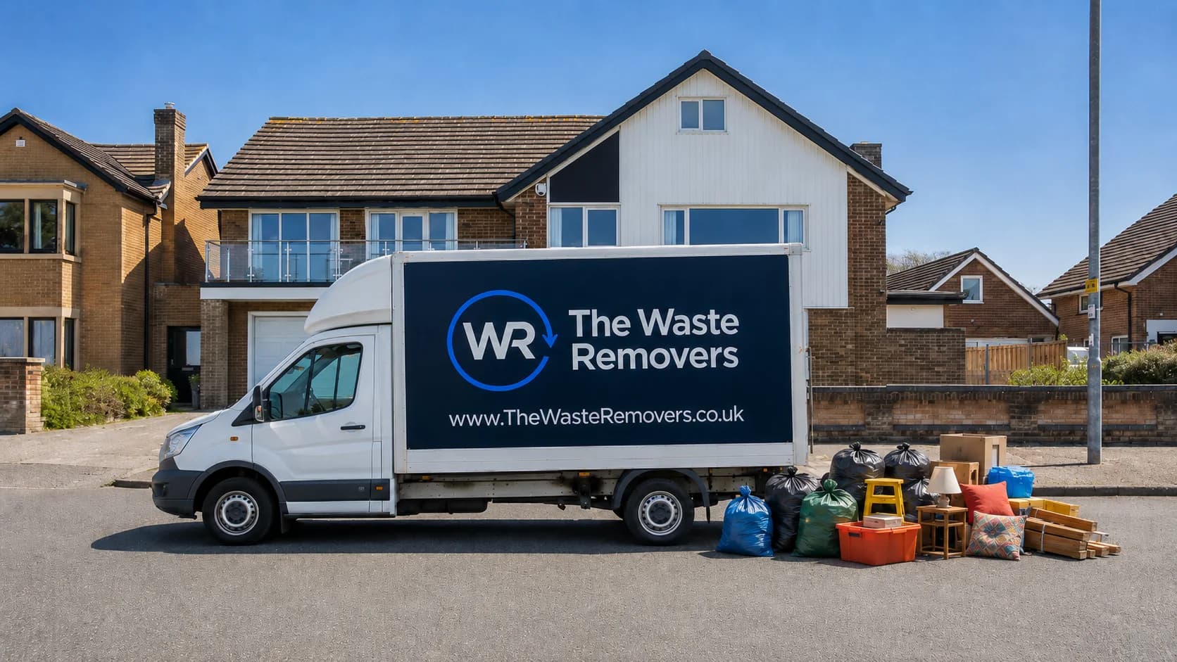 Rubbish Removal in Wyre - uniformed team with van